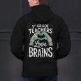1st Grade Teachers Love Brains Shirt Halloween Teacher Men's Hoodie Back Print, gift for family, gift for coworker