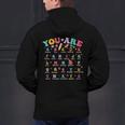 Alphabet Positive Affirmations Back To School Teacher Men's Hoodie Back Print, gift for family, gift for coworker
