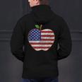 American Flag Teachers Students Apple 4th Of July Vintage Men's Hoodie Back Print, gift for family, gift for coworker