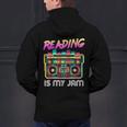 Back To School Retro Reading Is My Jam 80s Teacher Boombox Men's Hoodie Back Print, gift for family, gift for coworker