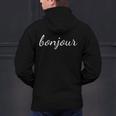 Bonjour T Shirt French Language Saying Teacher Student Men Women Girls Kids Men's Hoodie Back Print, gift for family, gift for coworker
