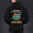 Childcare Providersaurus Daycare Teachers Men's Hoodie Back Print, gift for family, gift for coworker