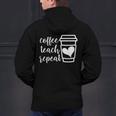 Coffee Teach Repeat Women's Misses Plus Size Teacher Men's Hoodie Back Print, gift for family, gift for coworker Coffee Teach Repeat Women's Misses Plus Size Teacher Men's Hoodie Back Print, gift for family, gift for coworker