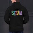 Colorful Steam Letters For Steam Program Teacher And Student Men's Hoodie Back Print, gift for family, gift for coworker