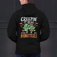 Creepin It Real Monster School Teacher Principal Halloween Men's Hoodie Back Print, gift for family, gift for coworker