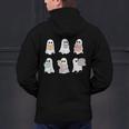 Cute Boo Ghost Reading Books Halloween Librarian Teacher Kid Men's Hoodie Back Print, gift for family, gift for coworker