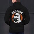 Cute Ghost Book Reading Books Lover Retro Halloween Teacher Men's Hoodie Back Print, gift for family, gift for coworker