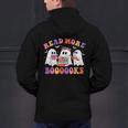 Cute Ghost Read More Books Lover Teacher Halloween Costume Men's Hoodie Back Print, gift for family, gift for coworker