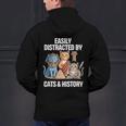 Easily Distracted By Cats & History Teacher Women Men Men's Hoodie Back Print, History Teacher Hoodies, gift for family, gift for coworker