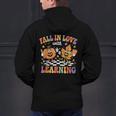 Fall In Love With Learning Autumn Fall Season Teacher Men's Hoodie Back Print, gift for family, gift for coworker