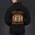 Fall In Love With Learning Book Lover Autumn Pumpkin Teacher Men's Hoodie Back Print, gift for family, gift for coworker Fall In Love With Learning Book Lover Autumn Pumpkin Teacher Men's Hoodie Back Print, gift for family, gift for coworker