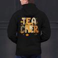 Fall Teacher Pumpkin Coquette Bow Autumn Classroom Men's Hoodie Back Print, gift for family, gift for coworker