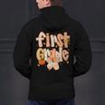 First Grade Fall Floral Coquette Bow Teachers Students Men's Hoodie Back Print, First Grade Teacher Hoodies, gift for family, gift for coworker