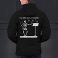 Funny Skeleton Music Teacher I'Ll Wait Until It's Quiet Men's Hoodie Back Print, gift for family, gift for coworker