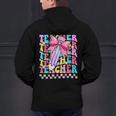 Groovy Teacher Cute Coquette Bow Flower Retro Back To School Men's Hoodie Back Print, Groovy Teacher Hoodies, gift for family, gift for coworker