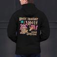 Half Teacher Half Iced Coffee Back To School Men's Hoodie Back Print, gift for family, gift for coworker