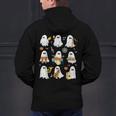 Halloween Ghost Playing Musical Instruments Music Teacher Men's Hoodie Back Print, gift for family, gift for coworker