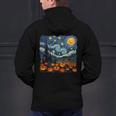 Halloween Pumpkin Starry Night Van Gogh Art Teacher Men's Hoodie Back Print, gift for family, gift for coworker Halloween Pumpkin Starry Night Van Gogh Art Teacher Men's Hoodie Back Print, gift for family, gift for coworker