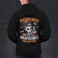 Halloween Skeleton Teacher Phonemes Graphemes Caffeine Lover Men's Hoodie Back Print, gift for family, gift for coworker
