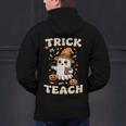 Halloween Teacher Shirts Women School Trick Or Teach Groovy Men's Hoodie Back Print, Groovy Teacher Hoodies, gift for family, gift for coworker