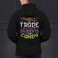 Halloween Teacher Will Trade Students For Candy Women Men Men's Hoodie Back Print, gift for family, gift for coworker