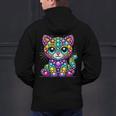 Happy Dot Day Colorful Polka Dot Cat Kitten Teachers Kids Men's Hoodie Back Print, gift for family, gift for coworker