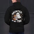 Haunted By My TBR Cute Ghost Book Reading Teacher Halloween Men's Hoodie Back Print, gift for family, gift for coworker