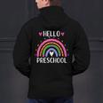 Hello Preschool Teacher Student Girls Rainbow Back To School Men's Hoodie Back Print, gift for family, gift for coworker Hello Preschool Teacher Student Girls Rainbow Back To School Men's Hoodie Back Print, gift for family, gift for coworker