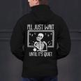 Ill Just Wait Until Its Quiet Teacher Lazy Halloween Costume Men's Hoodie Back Print, gift for family, gift for coworker