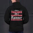 I'm A Teacher And A Marathon Runner Don't Underestimate Me Men Women Men's Hoodie Back Print, gift for family, gift for coworker