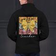 Interventionist Teacher Groovy Coquette Bow Back To School Men's Hoodie Back Print, Groovy Teacher Hoodies, gift for family, gift for coworker
