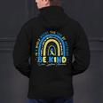 Be Kind Rainbow Down Syndrome Awareness Teacher Blue Yellow Men's Hoodie Back Print, gift for family, gift for coworker Be Kind Rainbow Down Syndrome Awareness Teacher Blue Yellow Men's Hoodie Back Print, gift for family, gift for coworker
