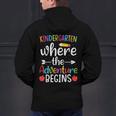 Kindergarten Where The Adventure Begins Shirt Children's Teacher Men's Hoodie Back Print, gift for family, gift for coworker Kindergarten Where The Adventure Begins Shirt Children's Teacher Men's Hoodie Back Print, gift for family, gift for coworker