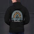 Kindergarten Teacher Leopard Boho Rainbow Back To School Men's Hoodie Back Print, gift for family, gift for coworker Kindergarten Teacher Leopard Boho Rainbow Back To School Men's Hoodie Back Print, gift for family, gift for coworker