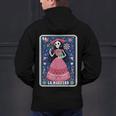 La Maestra Halloween Mexican Bingo Card Teacher Lottery Card Men's Hoodie Back Print, gift for family, gift for coworker