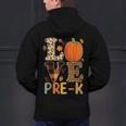 Love Pre-k Teacher Shirts Autumn Fall Pumpkin Fall Leopard Men's Hoodie Back Print, gift for family, gift for coworker