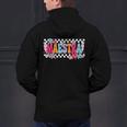 Maestra Teacher Spanish Back To School First Day Of School Men's Hoodie Back Print, gift for family, gift for coworker