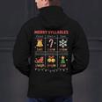 Merry Syllables Teacher Christmas Educational Kids Men's Hoodie Back Print, gift for family, gift for coworker Merry Syllables Teacher Christmas Educational Kids Men's Hoodie Back Print, gift for family, gift for coworker
