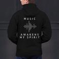 Music Awakens My Spirit Inspiring Musician Teacher Quote Men's Hoodie Back Print, gift for family, gift for coworker