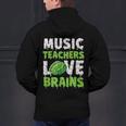 Music Teachers Love Brains Cute Teaching Halloween Men's Hoodie Back Print, gift for family, gift for coworker