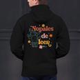 Nopales De Leer Spanish Teacher Maestra Cactus Bilingual Men's Hoodie Back Print, gift for family, gift for coworker