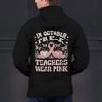 In October Pre-K Teachers Wear Pink Ribbon Breast Cancer Men's Hoodie Back Print, gift for family, gift for coworker