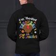 One Thankful PE Teacher Turkey Thanksgiving -Adults & Kids Classic Fit Polyester 100 Short Sleeve Men's Hoodie Back Print, Pe Teacher Hoodies, gift for family, gift for coworker