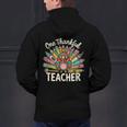 One Thankful Teacher Cute Thanksgiving Turkey School Men's Hoodie Back Print, gift for family, gift for coworker