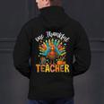 One Thankful Teacher Thanksgiving Turkey Cute Crayon Pencil Men's Hoodie Back Print, gift for family, gift for coworker One Thankful Teacher Thanksgiving Turkey Cute Crayon Pencil Men's Hoodie Back Print, gift for family, gift for coworker