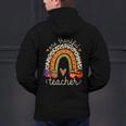 One Thankful Teacher Thanksgiving Turkey Rainbow Fall Men's Hoodie Back Print, gift for family, gift for coworker One Thankful Teacher Thanksgiving Turkey Rainbow Fall Men's Hoodie Back Print, gift for family, gift for coworker