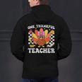 One Thankful Teacher Turkey Thanksgiving Teaching Men's Hoodie Back Print, gift for family, gift for coworker