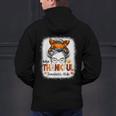 One Thankful Teacher's Aide Messy Bun Thanksgiving Fall Men's Hoodie Back Print, gift for family, gift for coworker