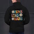 Peace Love Books Bookworm Librarian Reading Teacher Groovy Men's Hoodie Back Print, Groovy Teacher Hoodies, gift for family, gift for coworker Peace Love Books Bookworm Librarian Reading Teacher Groovy Men's Hoodie Back Print, Groovy Teacher Hoodies, gift for family, gift for coworker