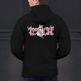 Pink Ghost Teach Halloween Teacher In Spooky Season Men's Hoodie Back Print, gift for family, gift for coworker